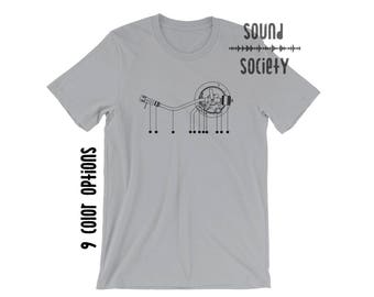 Turntable Unisex T-Shirt, Tonearm Diagram Shirt, Vinyl Record Tee, Analog Sound, DJ Shirt,  Music Lover Gift, Record Player Graphic Tee