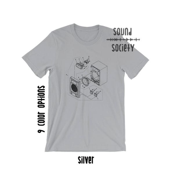 Studio Speaker T-Shirt, Studio Monitors Tee, Music Producer Gift, DJ Shirt, Recording Band Amp Drum and Bass, Concert Tee, Music Lover Gift