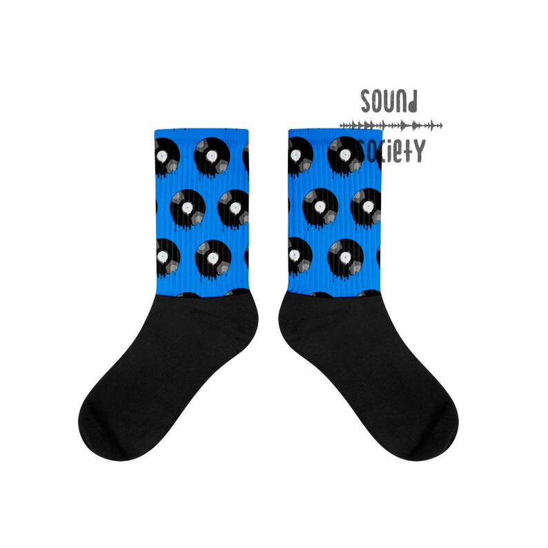 Melting Vinyl Record Unisex Socks LP Record Art Socks Analog Etsy