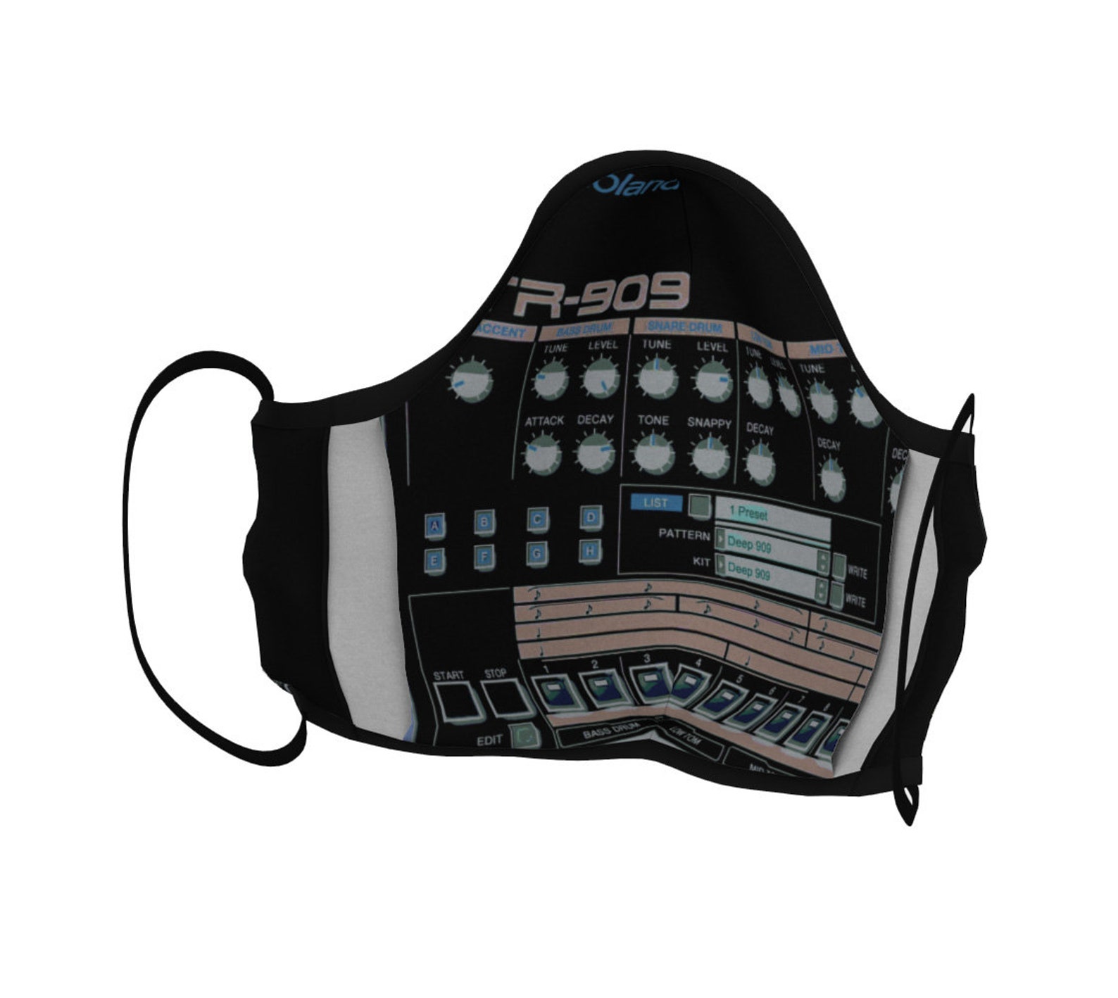 TR 909 Analog Synthesizer Face Mask Modular Synth Face Etsy