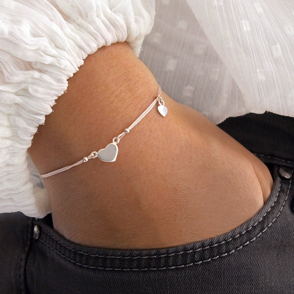 Filigranes Armband Silber mit Herz / Geschenk zum Muttertag