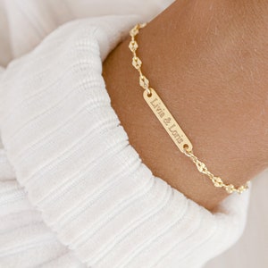 Armband mit Gravur (Name, Buchstabe, Koordinaten, Datum) | Personalisiertes Geburtstagsgeschenk Freundin | Geschenk Patentante & Trauzeugin