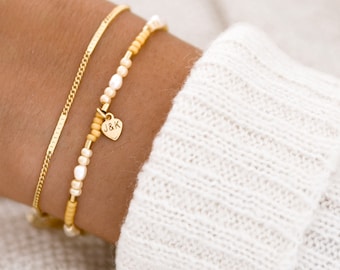 Bracelet perle personnalisé jaune | Cadeau pour Pâques | Bijoux Vévique