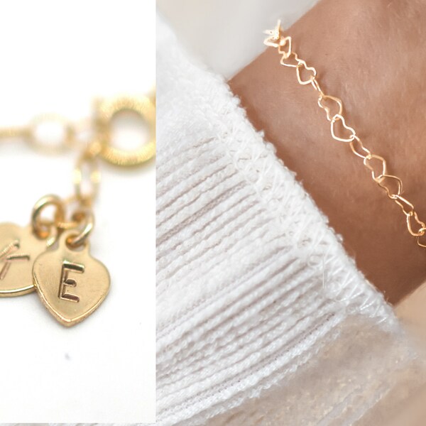 Bracelet with heart gold / Geschenk zu Ostern