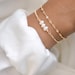 Personalized Pearl Bracelet Gold Ladies / Optional Engraving 
