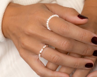 Bague avec perles d'eau douce I cadeau pour la fête des mères