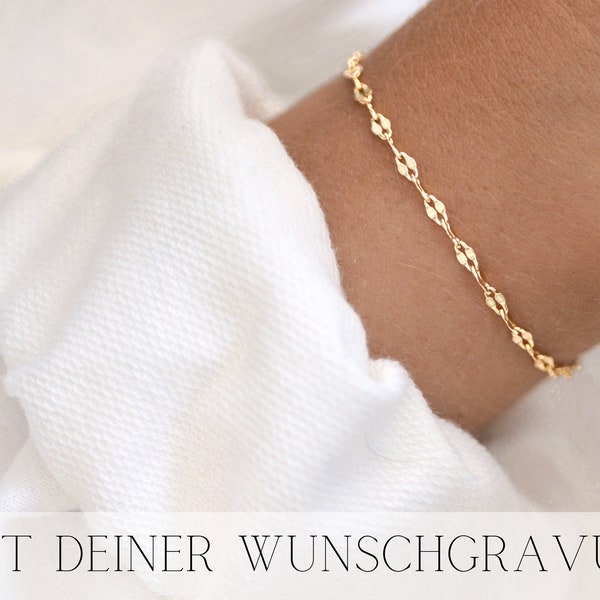 Gold bracelet with personalization, gift for Mother's Day