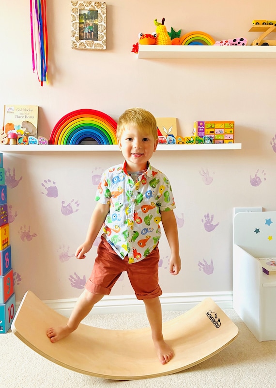 Wooden Balance Board Waldorf Wobble Toddler Kids Board Montessori