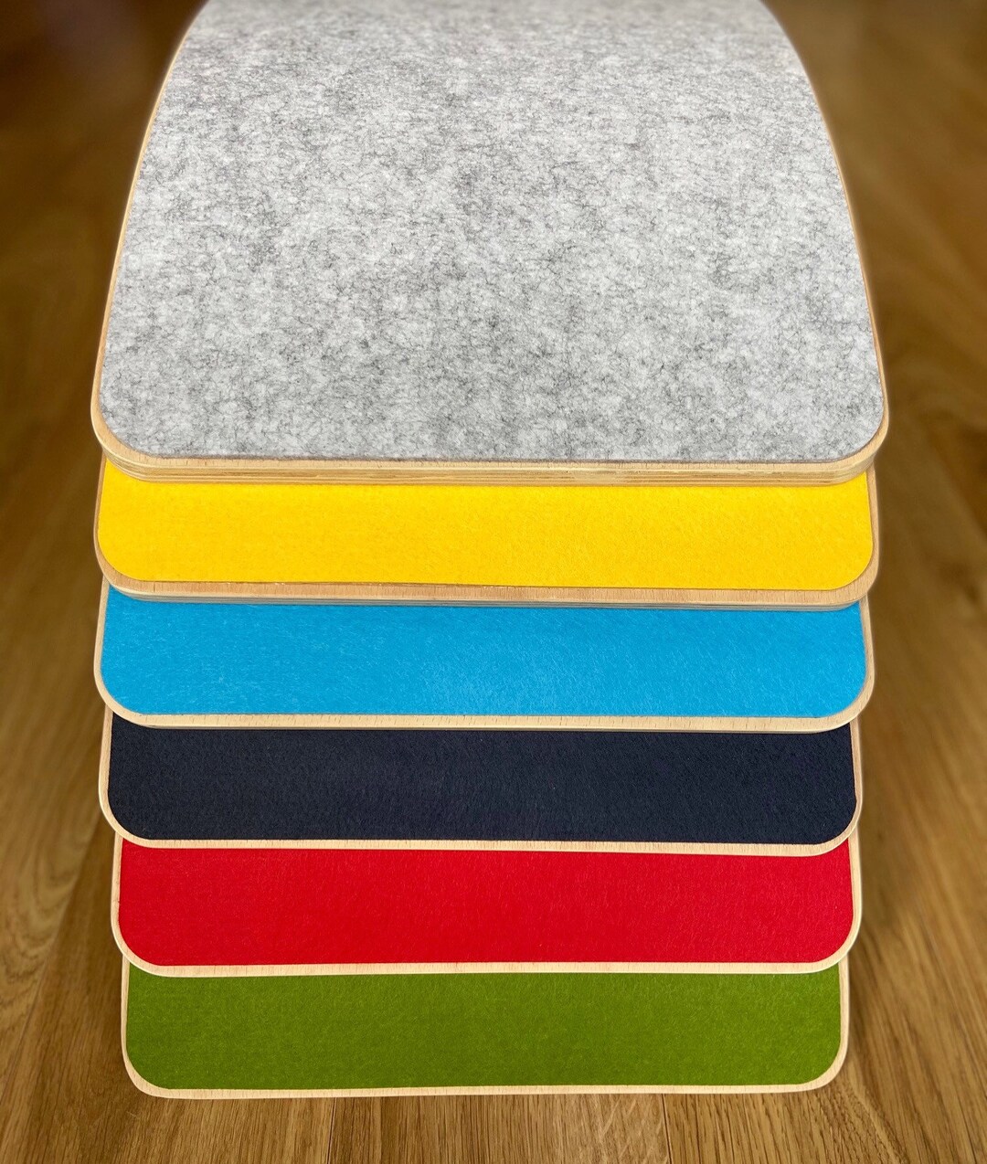 Wooden Balance Board With Felt Wobble Toddler Kids Montessori Rocking