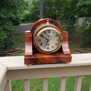 Vintage Brass Junghans Nautical Clock 916 Ship Clock
