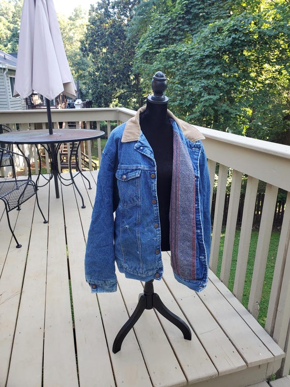 Vintage Wrangler Denim Jean Jacket Wool Lined Jacket Etsy UK