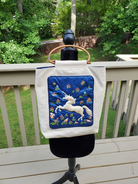Vintage Unicorn Tote Handbag Purse Unicorn Bag