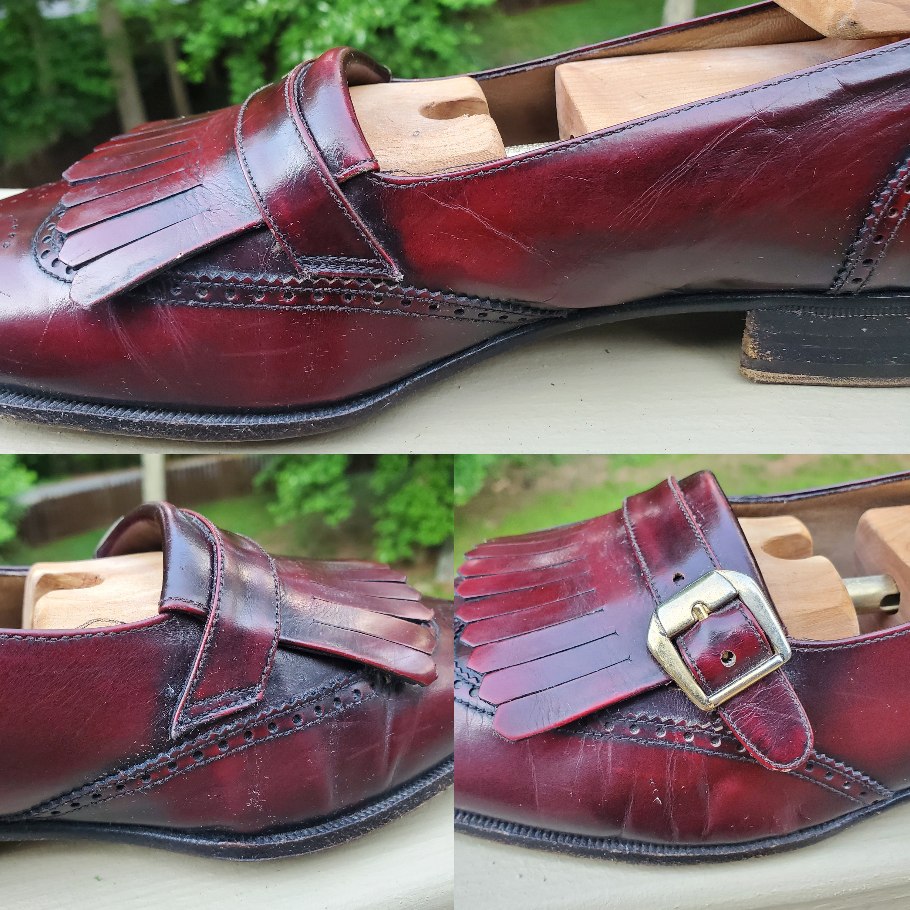 Designer BALLY Men\'s Wine/Burgundy Leather Kiltie Tassel Loafers Cherry Red Shoe Bally of Switzerland SAVONA Burgundy Leather Kiltie Tassel  main image 3