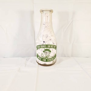 Vintage Athens Cooperative Creamery War Bond Uncle Sam Milk Bottle