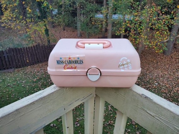 Funky Vintage Caboodles Makeup Cosmetic Case Retro Pink Box Tote
