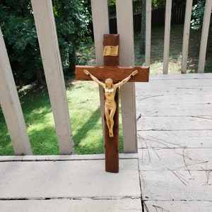 Vintage INRI Crucifix Cross Wall Hanger