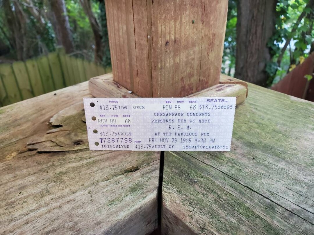 Vintage 1980s REM Concert Ticket Atlanta Fox Theater Etsy