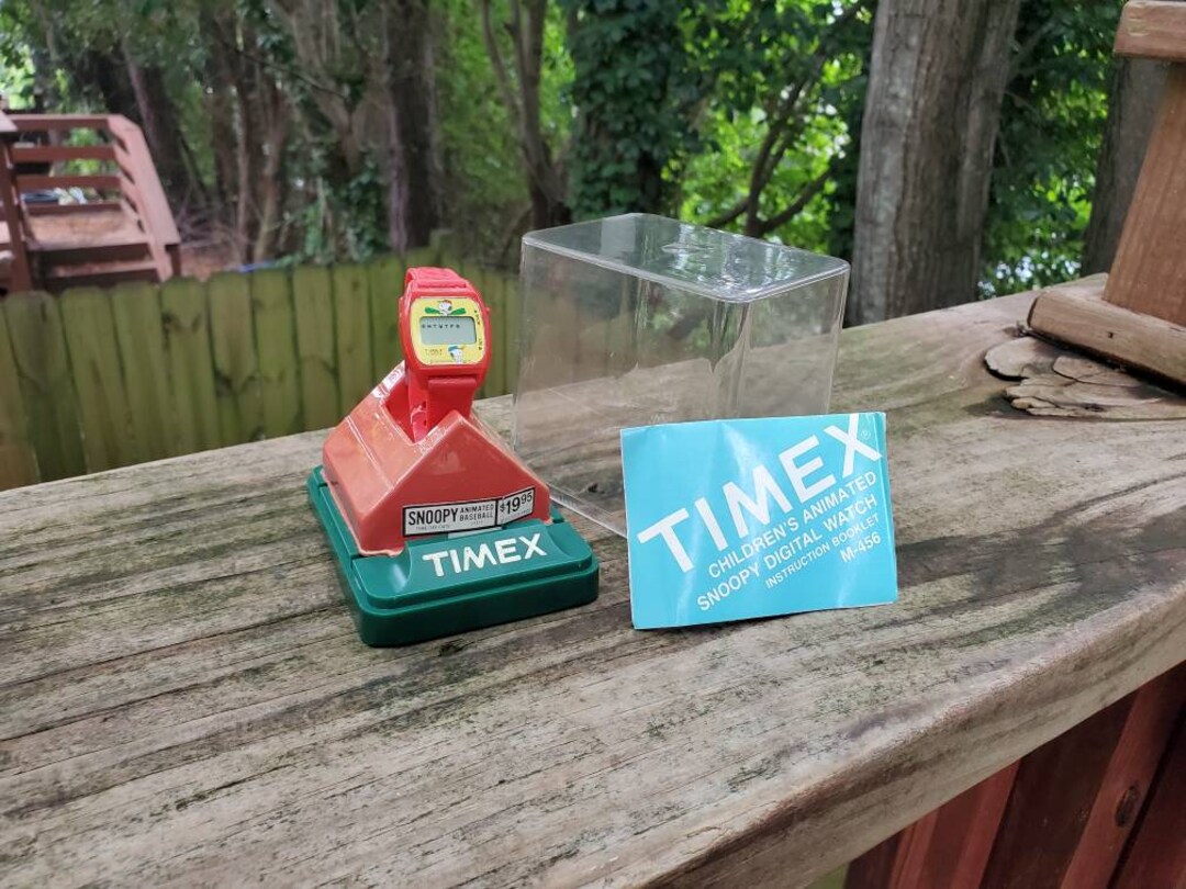 Vintage Baseball Snoopy Timex Digital Watch Etsy