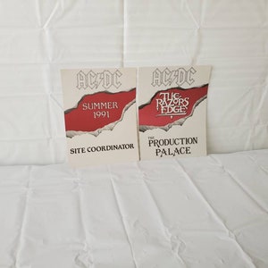 Vintage 1991 AC/DC The Razors Edge Backstage Signs