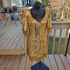 etsy gold sequin dress Gold Sequin Glitter Beaded Mermaid Evening Dress Strapless Sweetheart Satin