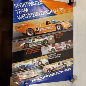 Vintage 1986 Sportwagen Team Weltmeisterschaft Porsche Poster