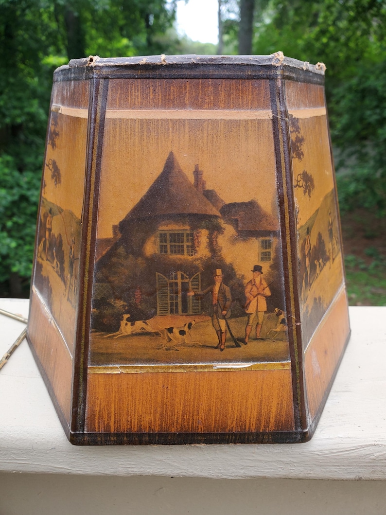 Antique Hexagon Clip on Lamp Shade Fox Hunting Lamp Shade - Etsy