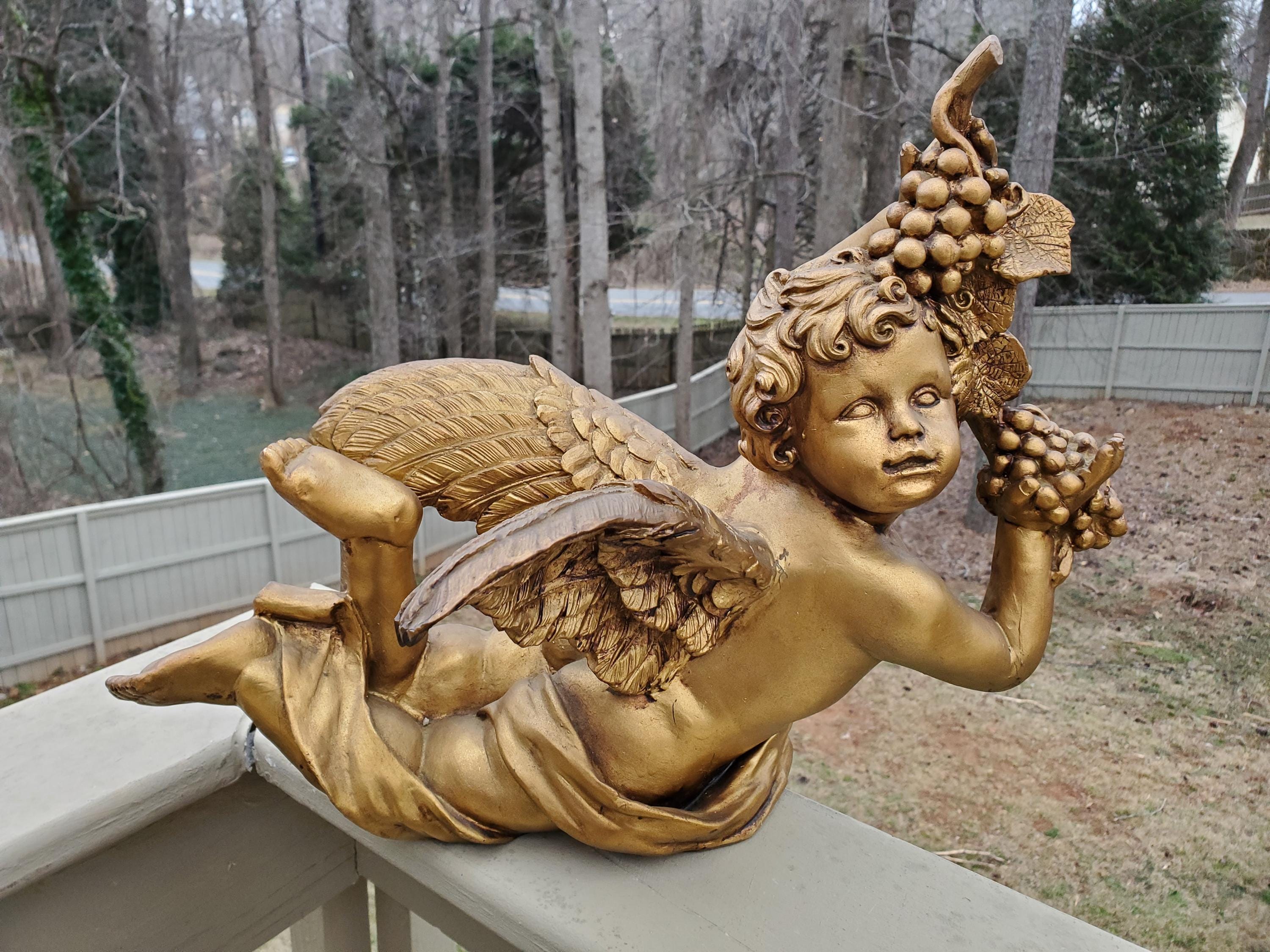 Vintage Gold Cherub Statue Baby Angel Statue Etsy vintage-gold-cherub-statue-baby-angel-statue-etsy