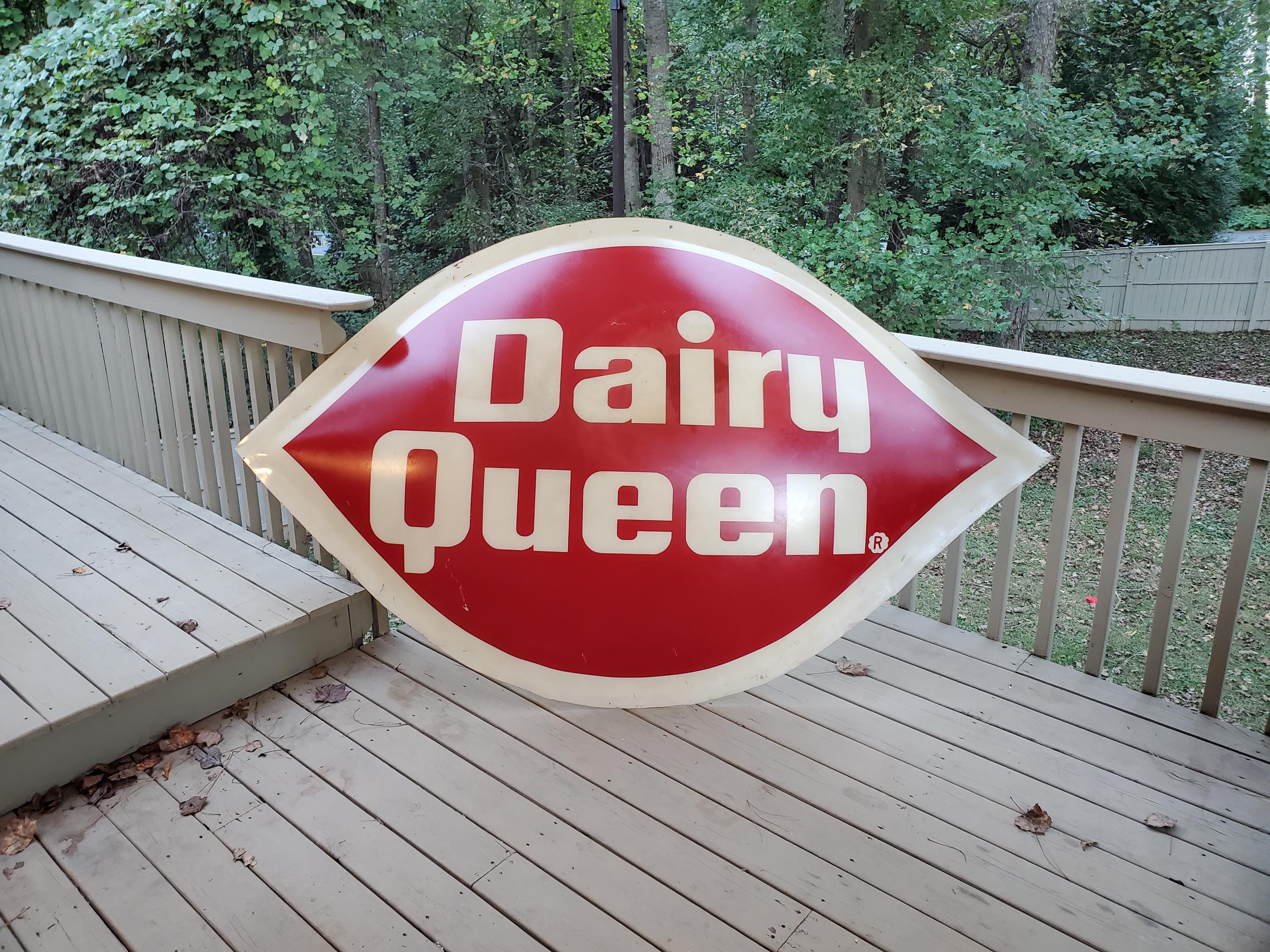 Vintage DQ Dairy Queen Sign Outdoor Sign Large Advertising Sign