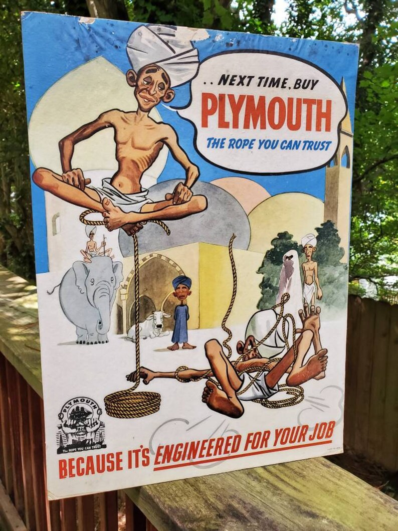 Rare Vintage Plymouth Rope Advertising Store Display Plymouth Cordage ...