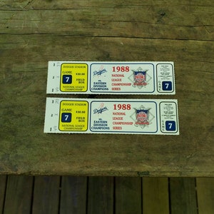 Vintage ticket National League Championship Series 1988 Dodgers VS Eastern Division Champions