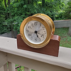 Vintage Brass Seth Thomas Nautical Clock E537-004 Ship Clock