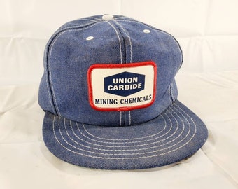 Vintage Union Carbide Chemicals Denim Hat Snapback