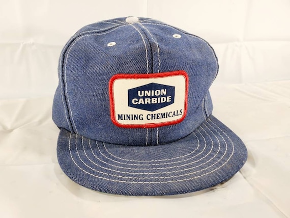 Vintage Union Carbide Chemicals Denim Hat Snapback