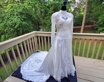 Robe de mariée vintage des années 1980