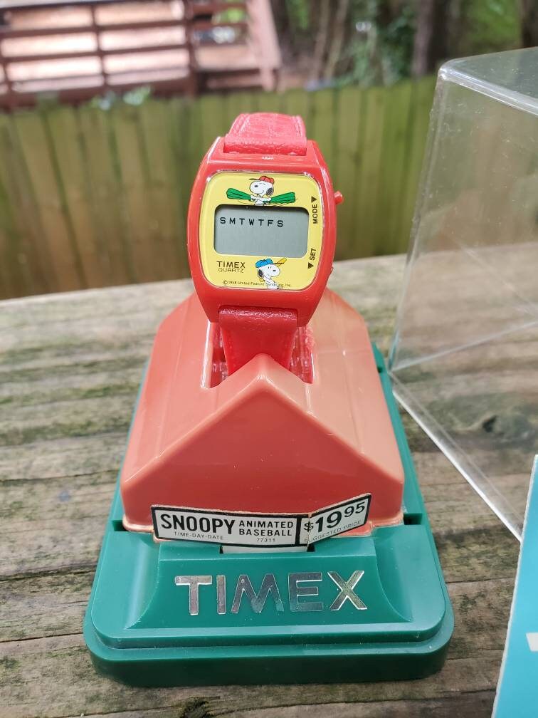 Vintage Baseball Snoopy Timex Digital Watch Etsy