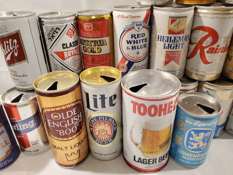 Vintage 60s 70s 80s Beer Can Lot Etsy