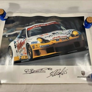 Vintage Porsche Decal Sticker Poster/ Photo Signed