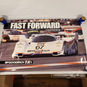 Vintage 1988 Fast Forward Porsche Poster