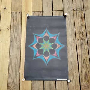 Vintage 1970 Psychedelic Pro-Arts Time Warp Black Light Poster