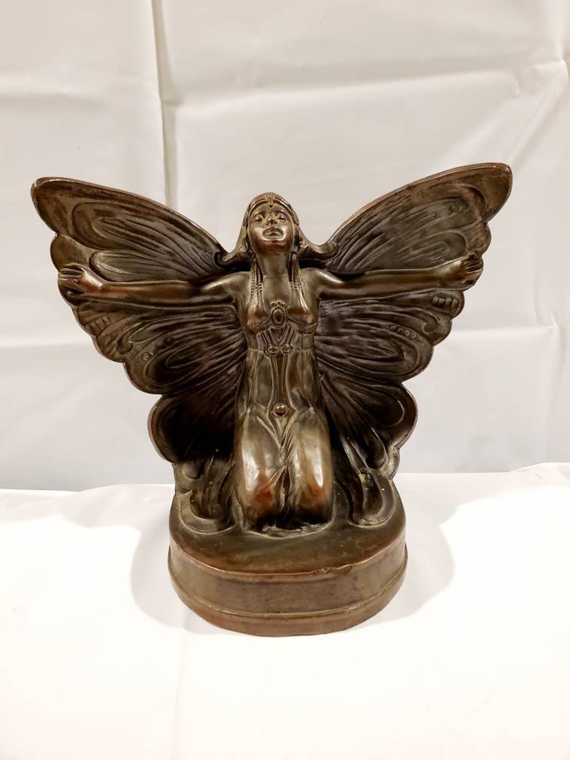 Vintage Art Deco Nouveau Fairy Lady Bookend Etsy