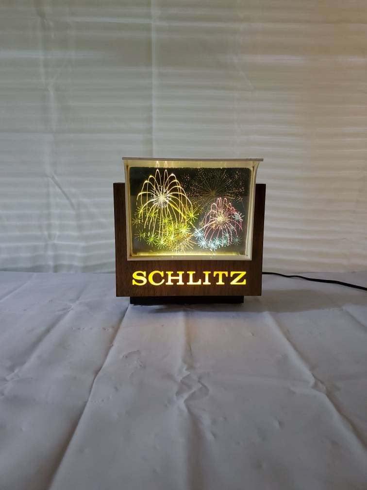 Vintage 1960s Schlitz Beer Firework Motion Sign Galaxy Starburst