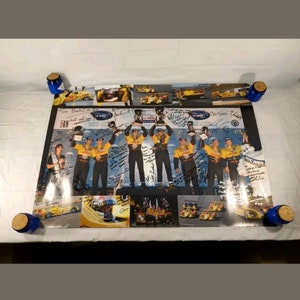 Vintage American Le Mans Series Porsche Team Poster Signed Michelin Poster