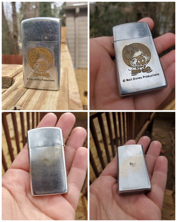 Vintage 1975 Walt Disney Mickey Mouse Zippo Slim Lighter Etsy Norway