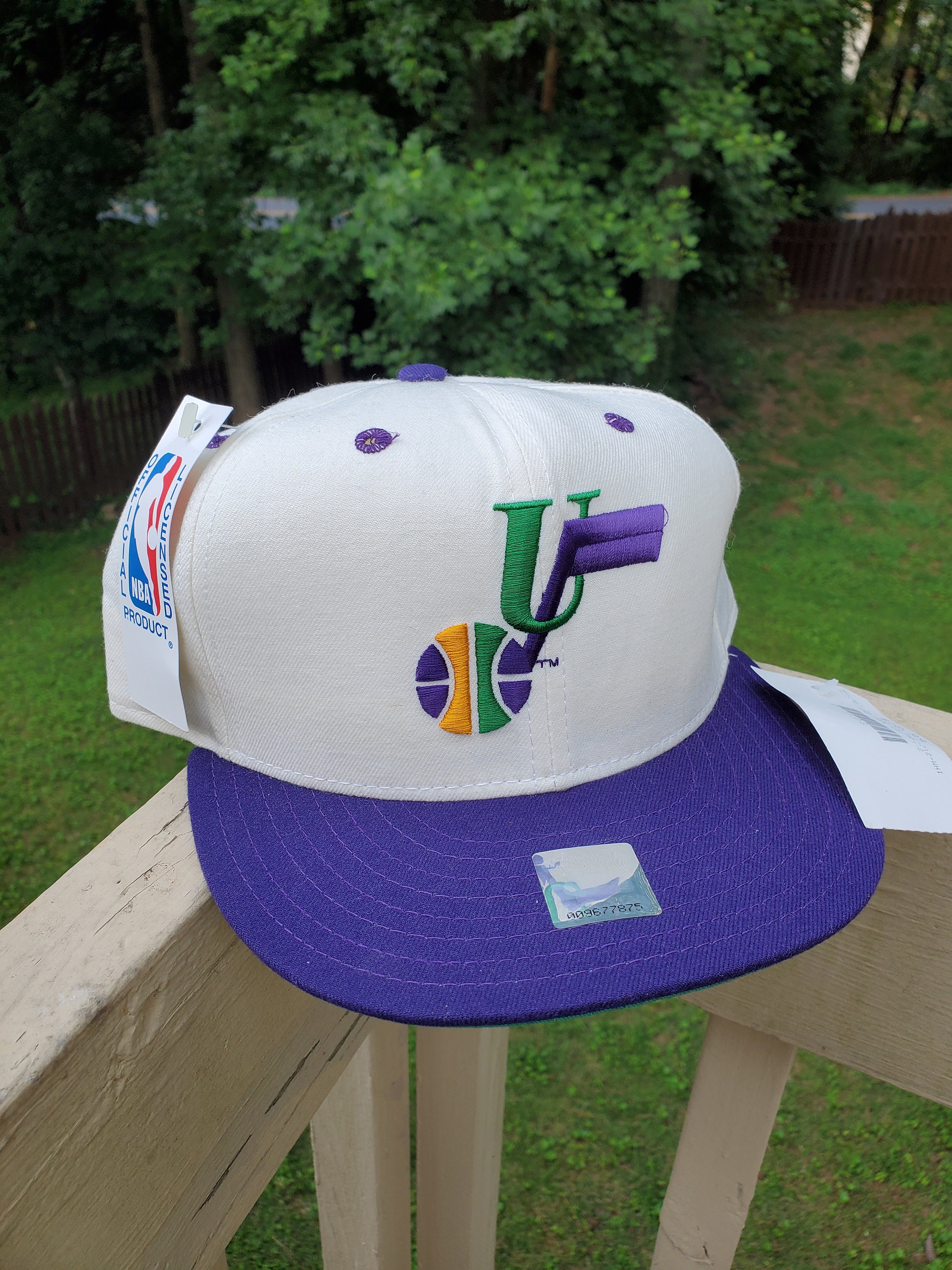 Vtg 90s New Era NBA Utah Jazz Stitched Hat / Size 7 1/2 -  New