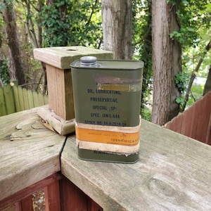 Vintage 1949 US Military Oil Can 1 Quart Special Lubricating Oil