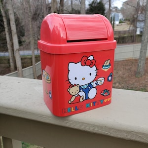 Vintage 1991 Sanrio Hello Kitty Mini Trash Can Desk Trash Can - Etsy