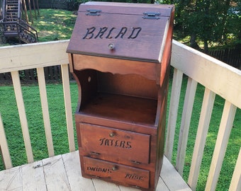 Vintage Bread Potato Onion Bin Cabinet Vintage Furniture Cabinet