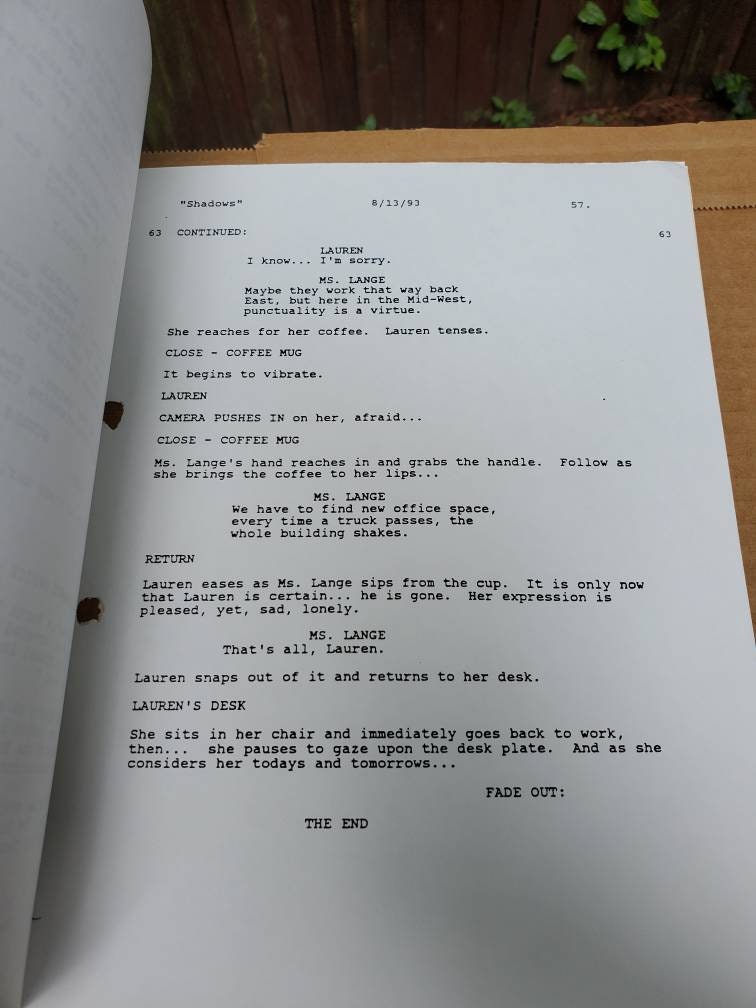 Vintage X-files TV Show Script shadows - Etsy