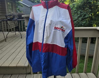 Vintage Swingster Red White and Blue Daytona International Speedway Jacket