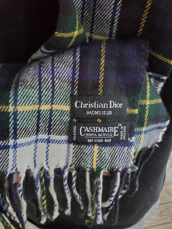 Vintage Christian Dior Plaid Scarf - image 7